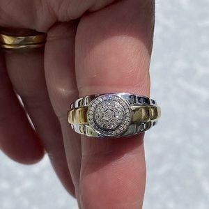 Two toned gold Mens diamond ring
